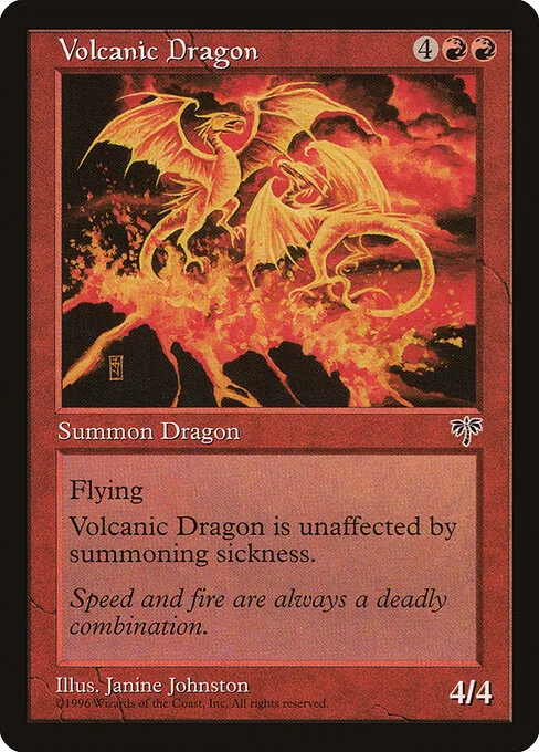 Volcanic Dragon, carta Magic di tipo Creature — Dragon illustrata da Janine Johnston