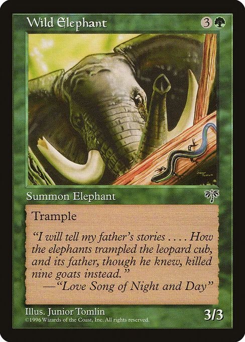 Wild Elephant, carta Magic di tipo Creature — Elephant illustrata da Junior Tomlin