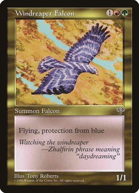 Windreaper Falcon, carta Magic di tipo Creature — Bird illustrata da Tony Roberts