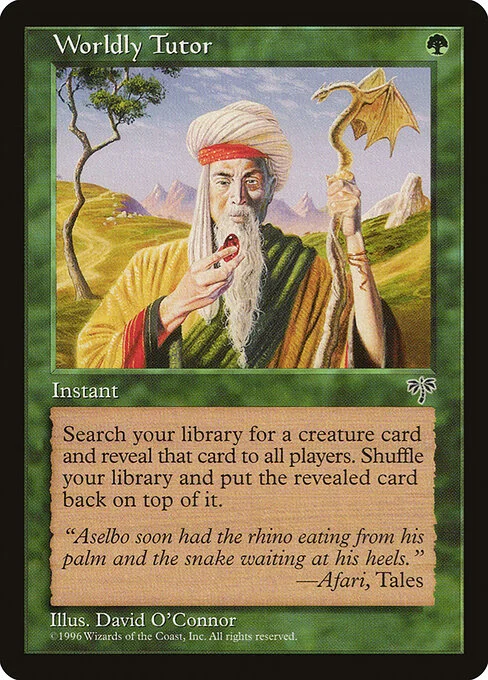 Worldly Tutor, carta Magic di tipo Instant illustrata da David O'Connor