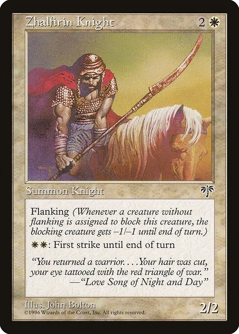 Zhalfirin Knight, carta Magic di tipo Creature — Human Knight illustrata da John Bolton