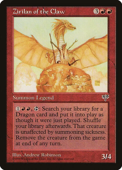 Zirilan of the Claw, carta Magic di tipo Legendary Creature — Lizard Shaman illustrata da Andrew Robinson