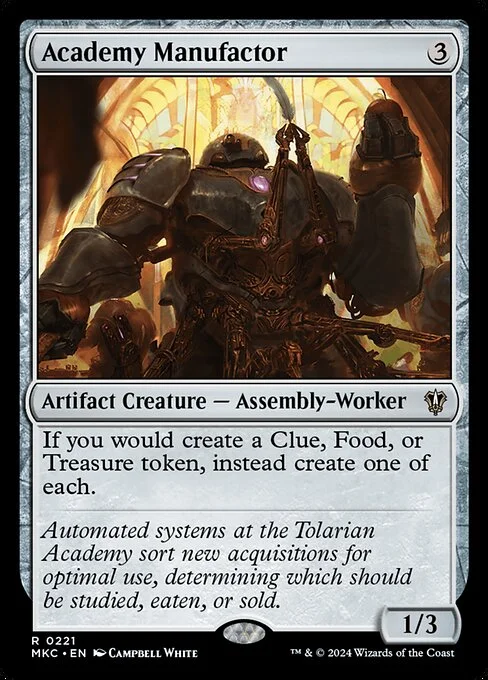 Academy Manufactor, carta Magic di tipo Artifact Creature — Assembly-Worker illustrata da Campbell White