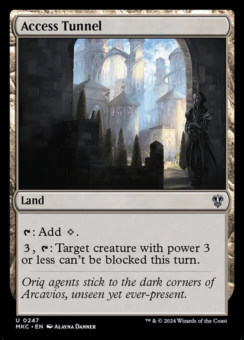 Access Tunnel, carta Magic di tipo Land illustrata da Alayna Danner