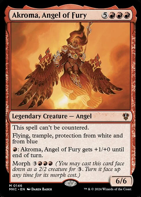 Akroma, Angel of Fury, carta Magic di tipo Legendary Creature — Angel illustrata da Daren Bader