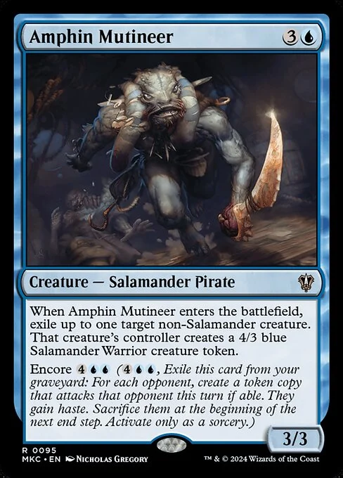 Amphin Mutineer, carta Magic di tipo Creature — Salamander Pirate illustrata da Nicholas Gregory