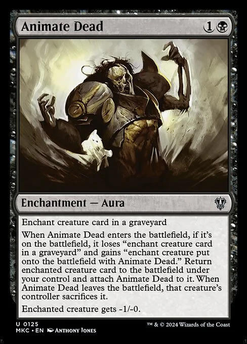 Animate Dead, carta Magic di tipo Enchantment — Aura illustrata da Anthony Jones