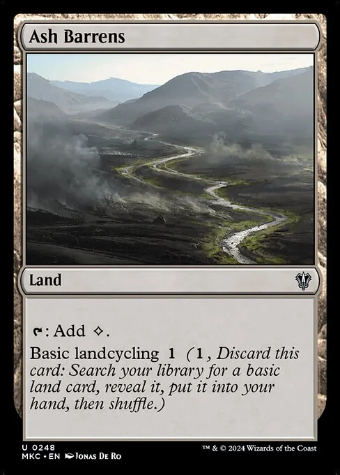 Ash Barrens, carta Magic di tipo Land illustrata da Jonas De Ro