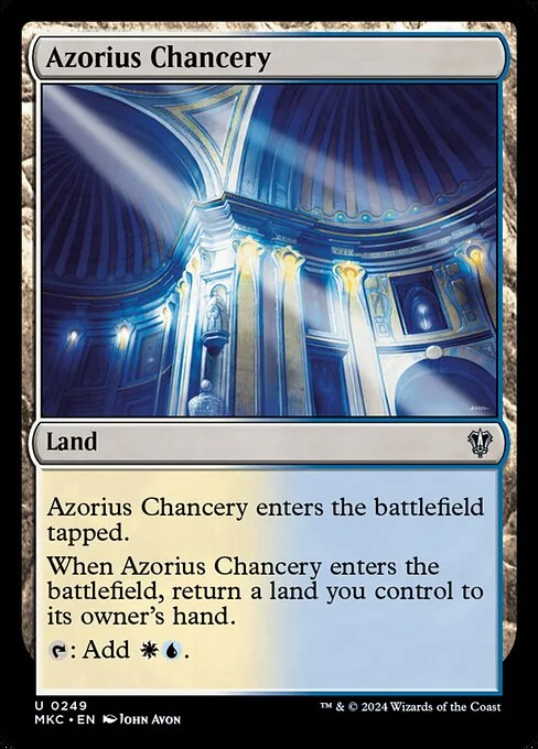 Azorius Chancery, carta Magic di tipo Land illustrata da John Avon