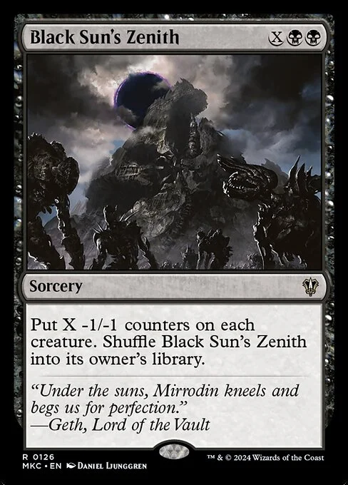 Black Sun's Zenith, carta Magic di tipo Sorcery illustrata da Daniel Ljunggren