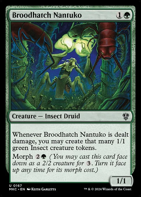 Broodhatch Nantuko, carta Magic di tipo Creature — Insect Druid illustrata da Keith Garletts