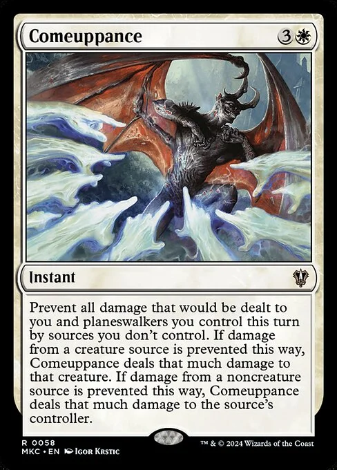 Comeuppance, carta Magic di tipo Instant illustrata da Igor Krstic