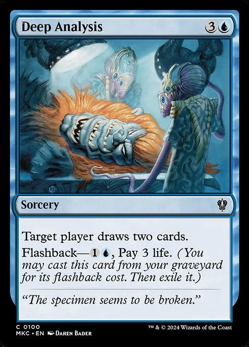 Deep Analysis, carta Magic di tipo Sorcery illustrata da Daren Bader