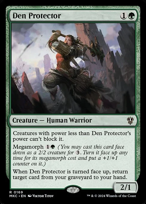 Den Protector, carta Magic di tipo Creature — Human Warrior illustrata da Viktor Titov