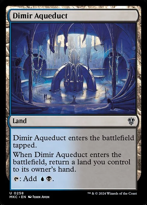 Dimir Aqueduct, carta Magic di tipo Land illustrata da John Avon