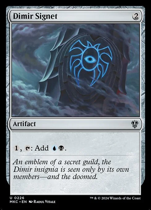 Dimir Signet, carta Magic di tipo Artifact illustrata da Raoul Vitale