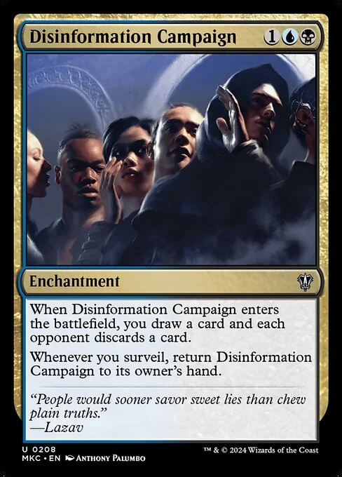 Disinformation Campaign, carta Magic di tipo Enchantment illustrata da Anthony Palumbo