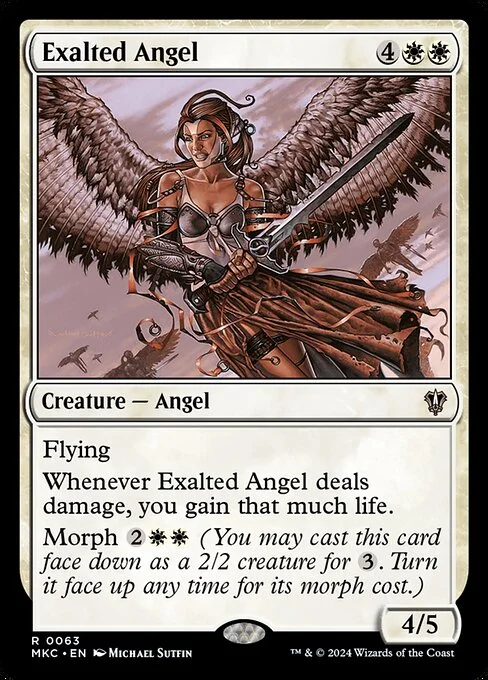 Exalted Angel, carta Magic di tipo Creature — Angel illustrata da Michael Sutfin