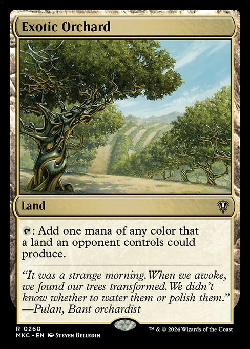 Exotic Orchard, carta Magic di tipo Land illustrata da Steven Belledin