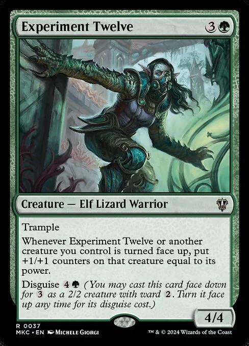 Experiment Twelve, carta Magic di tipo Creature — Elf Lizard Warrior illustrata da Michele Giorgi