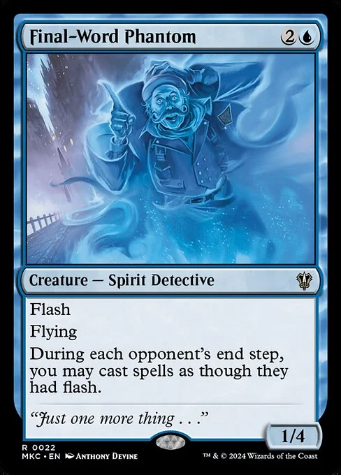 Final-Word Phantom, carta Magic di tipo Creature — Spirit Detective illustrata da Anthony Devine