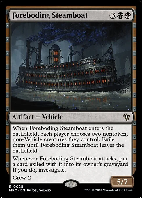 Foreboding Steamboat, carta Magic di tipo Artifact — Vehicle illustrata da Josu Solano