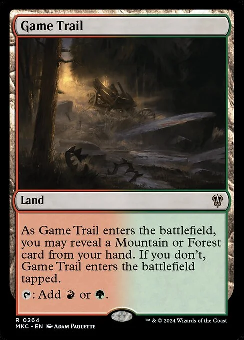 Game Trail, carta Magic di tipo Land illustrata da Adam Paquette