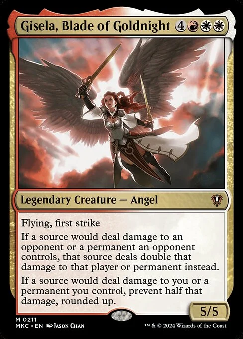 Gisela, Blade of Goldnight, carta Magic di tipo Legendary Creature — Angel illustrata da Jason Chan