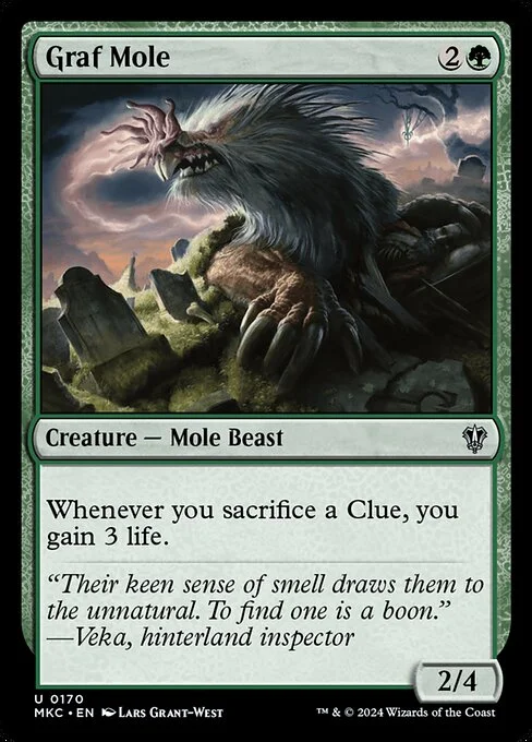 Graf Mole, carta Magic di tipo Creature — Mole Beast illustrata da Lars Grant-West