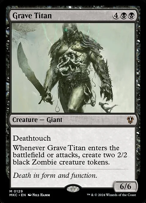 Grave Titan, carta Magic di tipo Creature — Giant illustrata da Nils Hamm