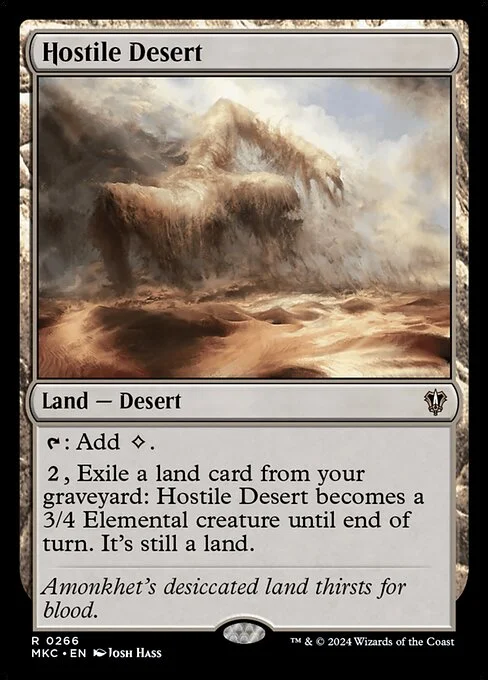 Hostile Desert, carta Magic di tipo Land — Desert illustrata da Josh Hass