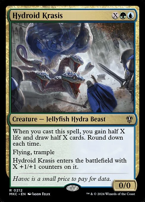Hydroid Krasis, carta Magic di tipo Creature — Jellyfish Hydra Beast illustrata da Jason Felix