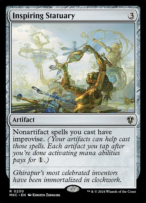 Inspiring Statuary, carta Magic di tipo Artifact illustrata da Kirsten Zirngibl