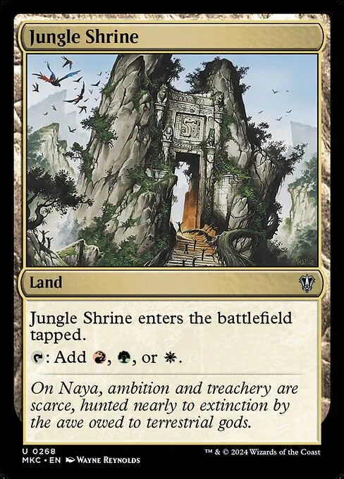 Jungle Shrine, carta Magic di tipo Land illustrata da Wayne Reynolds