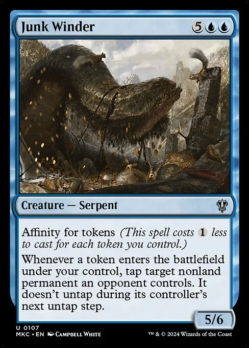 Junk Winder, carta Magic di tipo Creature — Serpent illustrata da Campbell White