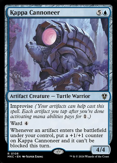 Kappa Cannoneer, carta Magic di tipo Artifact Creature — Turtle Warrior illustrata da Jesper Ejsing