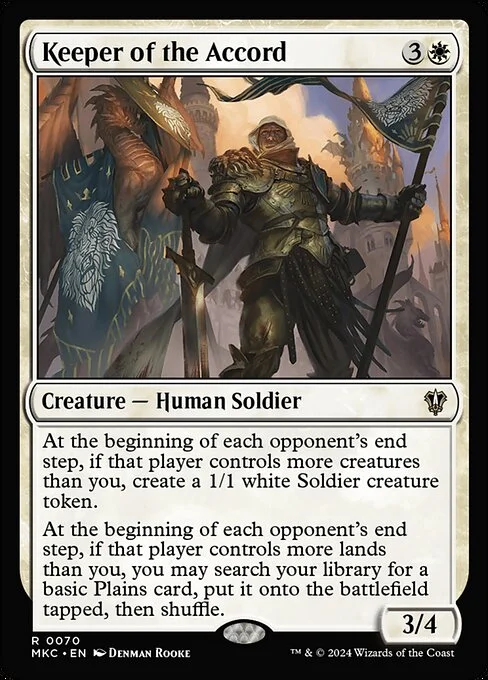 Keeper of the Accord, carta Magic di tipo Creature — Human Soldier illustrata da Denman Rooke