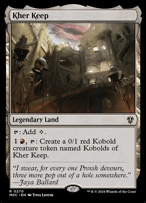 Kher Keep, carta Magic di tipo Legendary Land illustrata da Titus Lunter