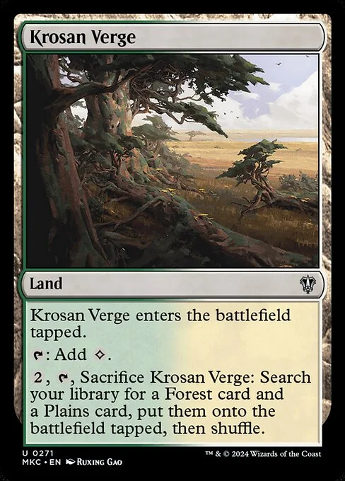 Krosan Verge, carta Magic di tipo Land illustrata da Ruxing Gao