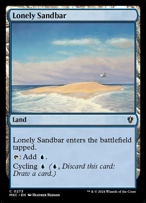 Lonely Sandbar, carta Magic di tipo Land illustrata da Heather Hudson