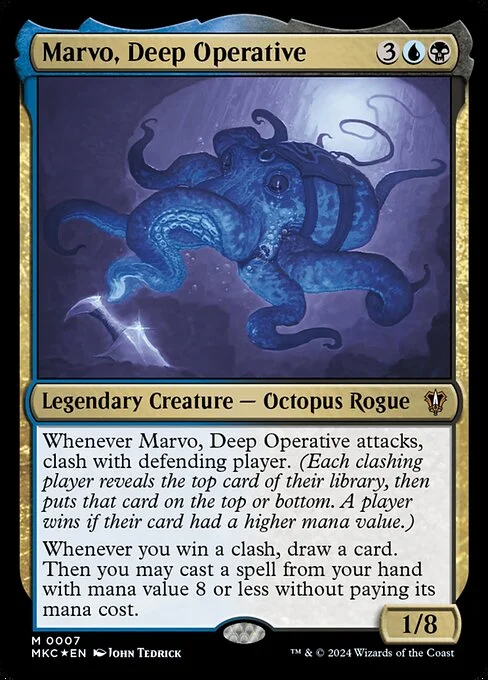 Marvo, Deep Operative, carta Magic di tipo Legendary Creature — Octopus Rogue illustrata da John Tedrick