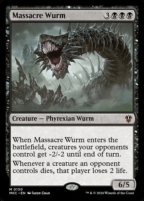 Massacre Wurm, carta Magic di tipo Creature — Phyrexian Wurm illustrata da Jason Chan