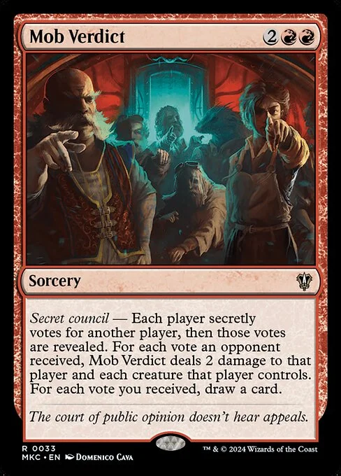 Mob Verdict, carta Magic di tipo Sorcery illustrata da Domenico Cava