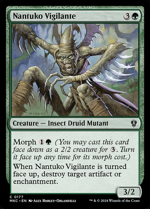 Nantuko Vigilante, carta Magic di tipo Creature — Insect Druid Mutant illustrata da Alex Horley-Orlandelli