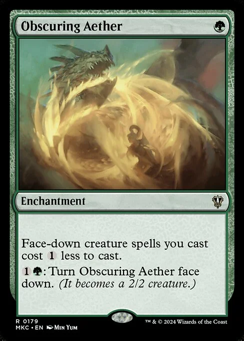 Obscuring Aether, carta Magic di tipo Enchantment illustrata da Min Yum