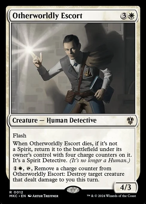 Otherworldly Escort, carta Magic di tipo Creature — Human Detective illustrata da Artur Treffner
