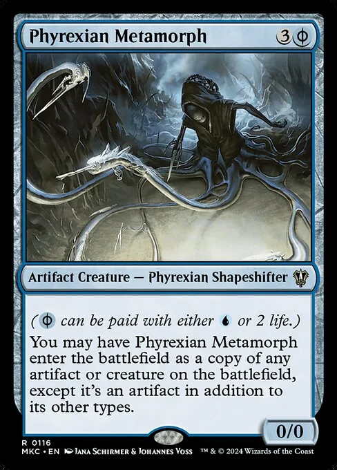 Phyrexian Metamorph, carta Magic di tipo Artifact Creature — Phyrexian Shapeshifter illustrata da Jana Schirmer & Johannes Voss