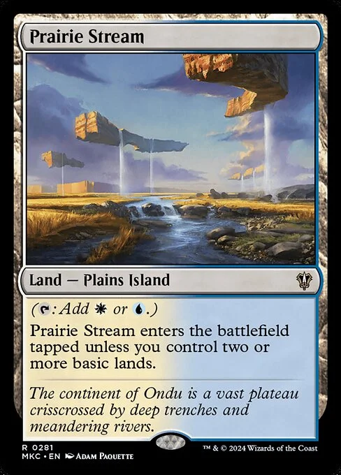Prairie Stream, carta Magic di tipo Land — Plains Island illustrata da Adam Paquette