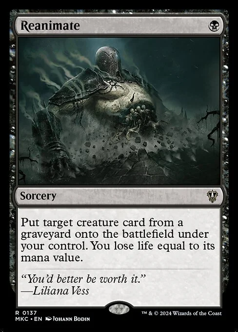 Reanimate, carta Magic di tipo Sorcery illustrata da Johann Bodin
