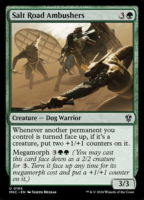 Salt Road Ambushers, carta Magic di tipo Creature — Dog Warrior illustrata da Joseph Meehan